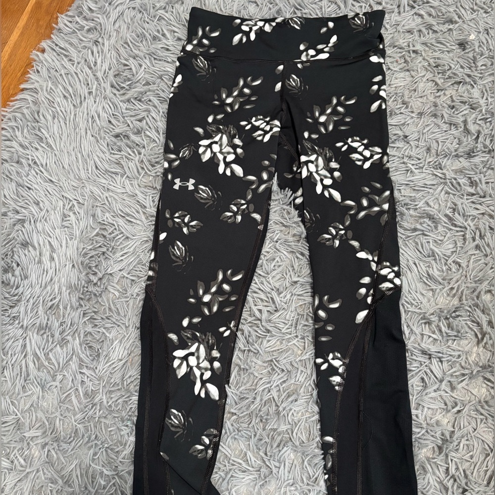 Under Armour Black and White Floral Leggings